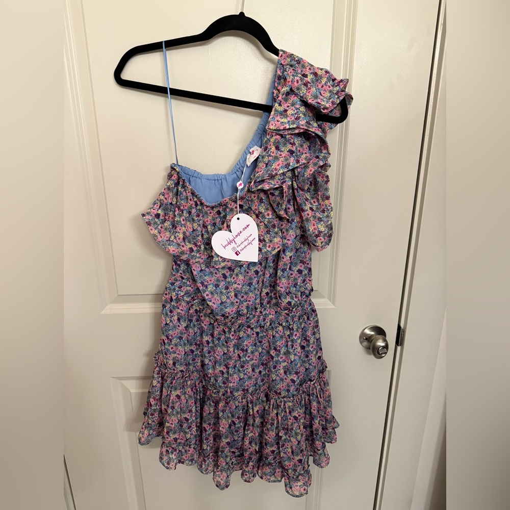Floral One-Shoulder Dress